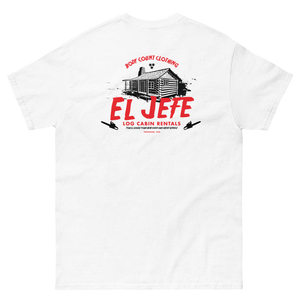 El Jefe Log Cabin Rental Unisex T-Shirt