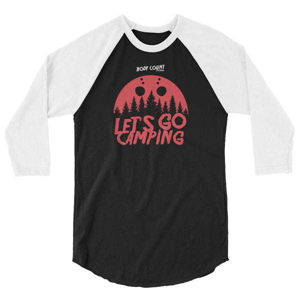 Let's Go Camping 3/4 sleeve raglan shirt